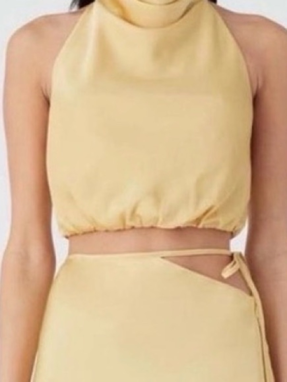 MISHA Halter Top in Pale Yellow